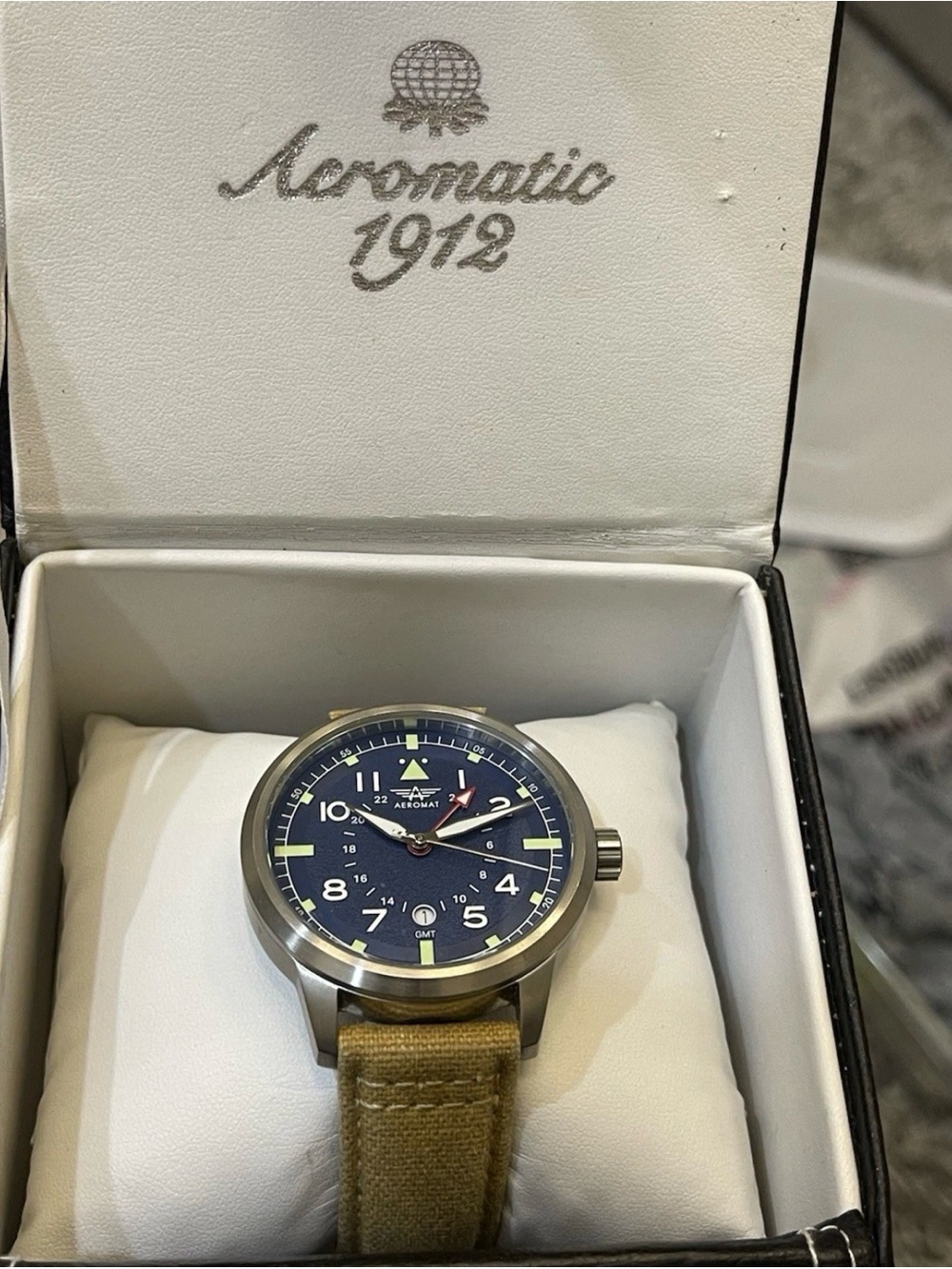 Aeromat Type GMT Blue Dial 46mm Men’s Military Pilot Watch